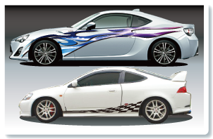 車やガラス、看板等に貼れます